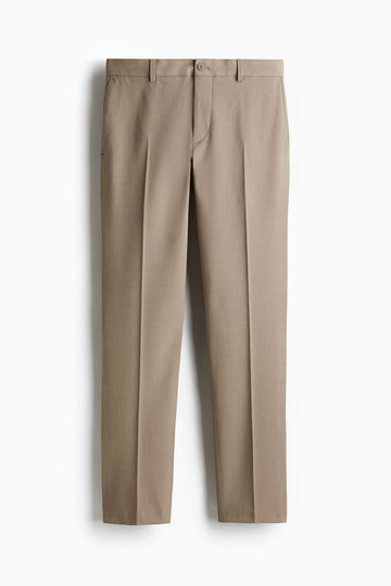 Slim Fit Tailored Trousers – Beige