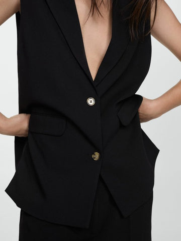 Lapel Collar Longline Waistcoat