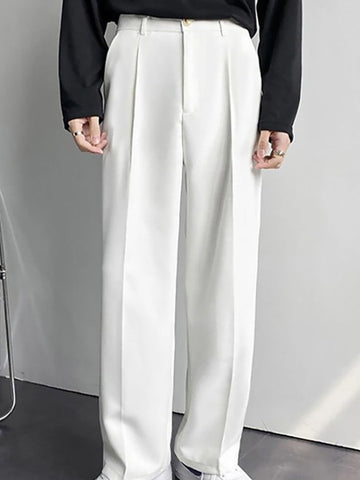 Fawn Pleated Solid Trousers