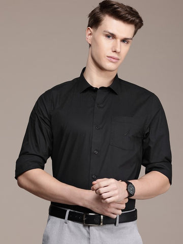 Premium Slim Fit Pure Cotton Formal Shirt – Black