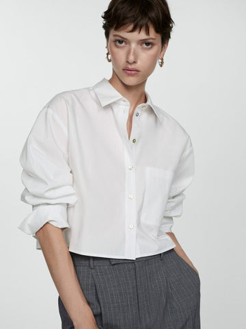 Chest Pocket Cotton Crop Shirt