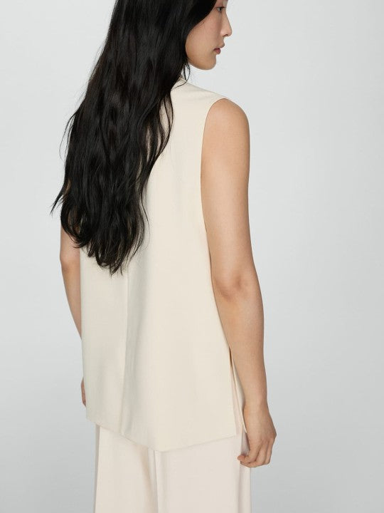 Lapel Collar Longline Waistcoat