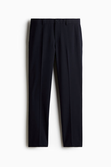 Slim Fit Tailored Trousers – Black