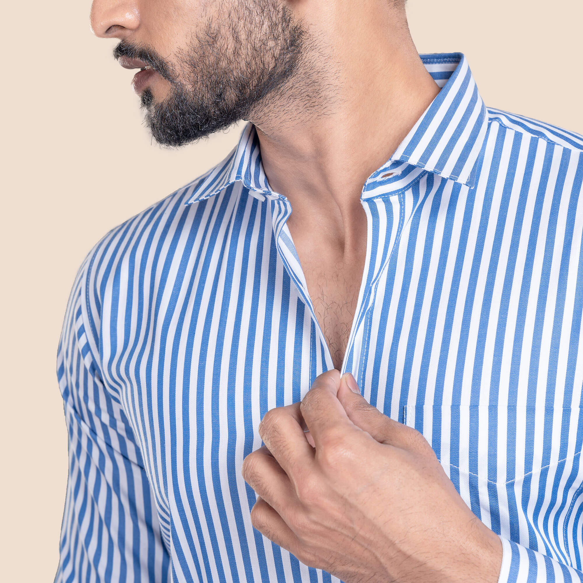 Stripe Shirt in Blue Smart Fit