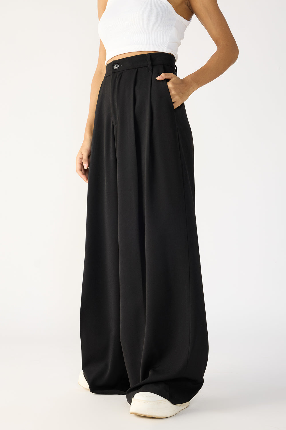 Silken Black Flex Fit Korean Pants
