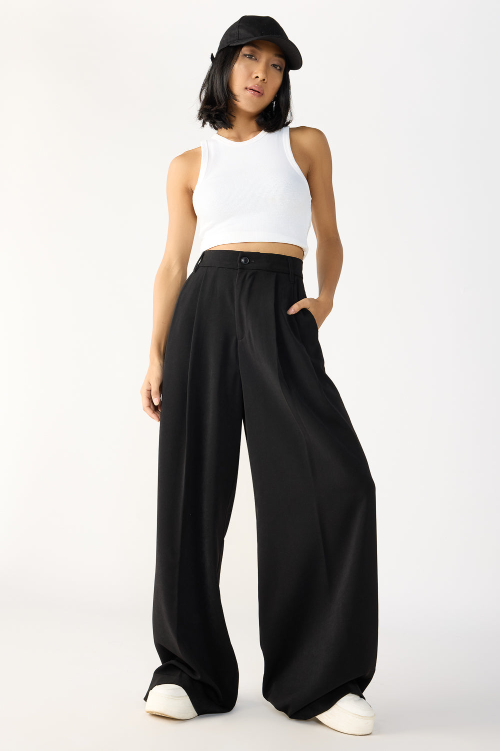 Silken Black Flex Fit Korean Pants