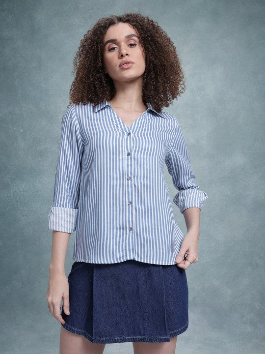 Opaque Striped Casual Shirt