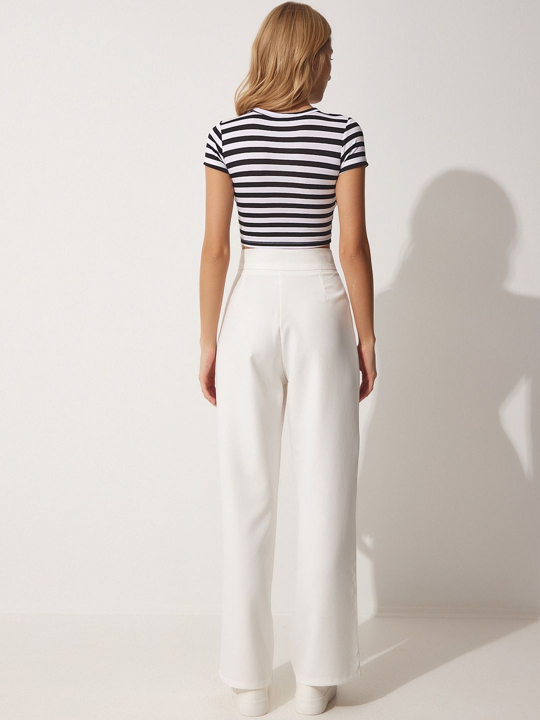 Plain Fawn Regular Fit Pleated Parallel Trousers