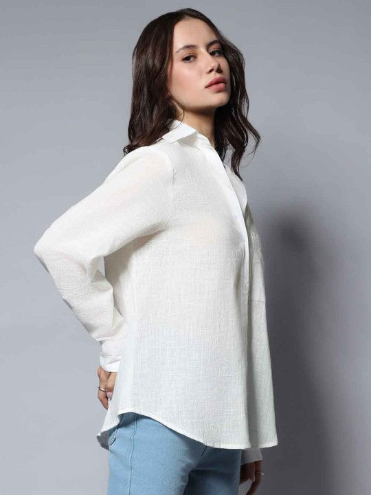 White Oversized Casual Shirt