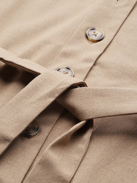 Textured Waistcoat with Belt