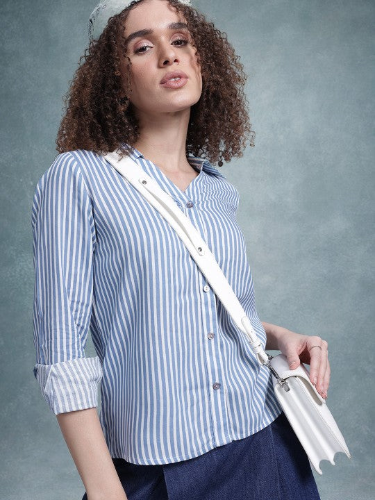 Opaque Striped Casual Shirt