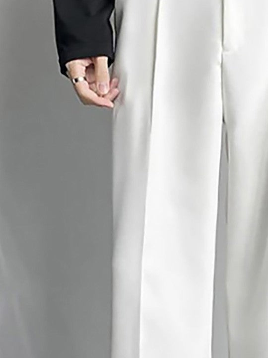 Fawn Pleated Solid Trousers