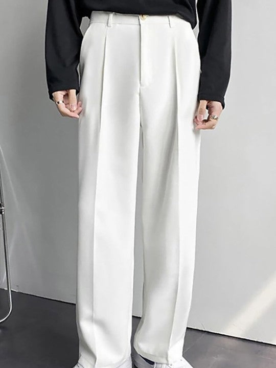 Fawn Pleated Solid Trousers