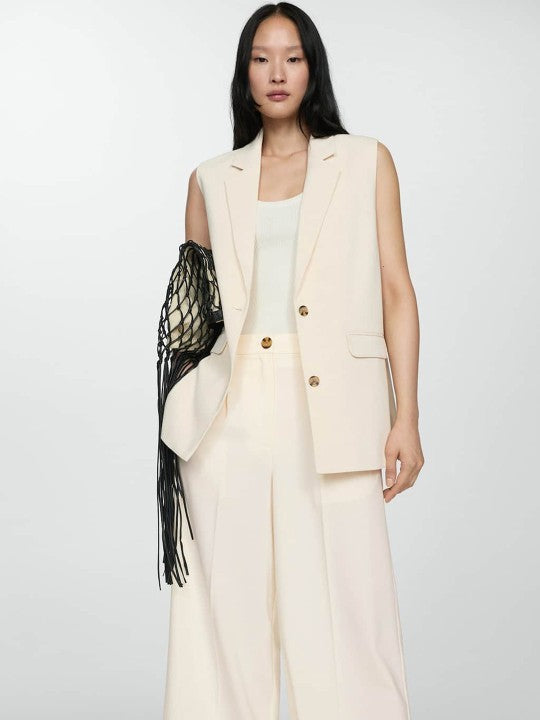 Lapel Collar Longline Waistcoat